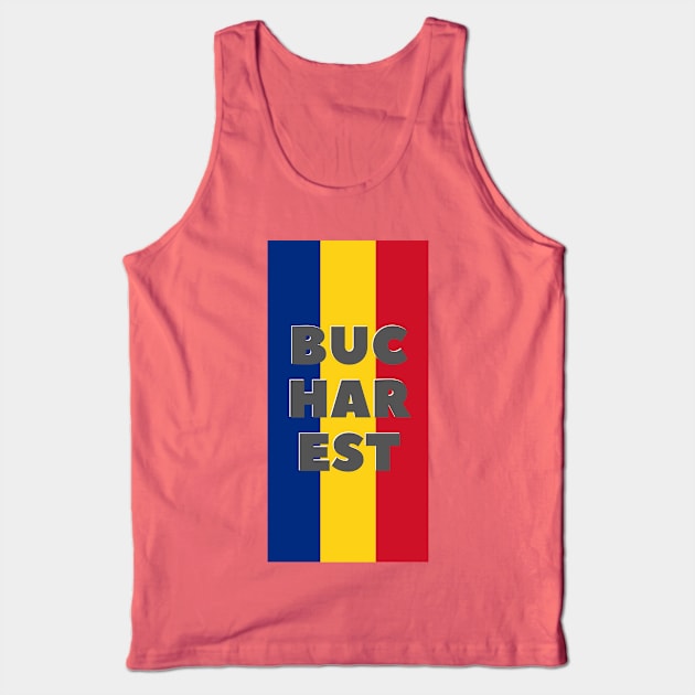 Bucharest City in Romanian Flag Vertical Tank Top by aybe7elf